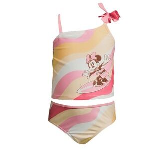 NWT Disney Toddler‎ 3T Minnie Mouse Ruffle 2 Piece Swim Suit Tankini UPF 50+